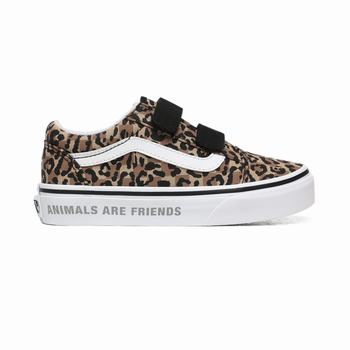 Gyerek Vans Animal Checkerboard Old Skool V Tornacipő VA6804931 Leopárd/Fekete